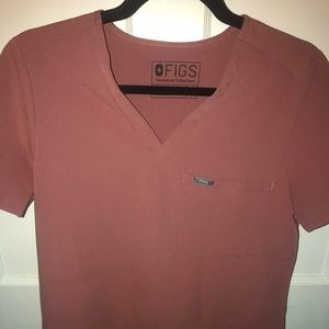 FIGS Catarina One-Pocket Scrub Top Mauve